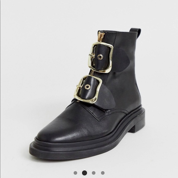 ASOS Shoes - Asos Leather Buckle Boots in Size 10 UK 8